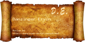 Danzinger Ervin névjegykártya