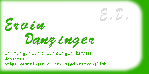 ervin danzinger business card